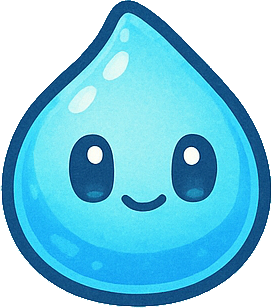 Cute Water Droplet Mascot